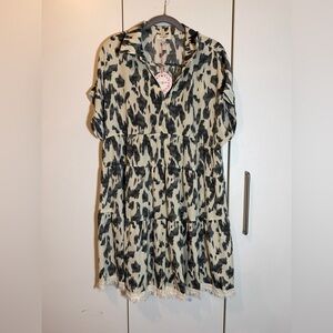 NWT Animal Print Umgee Tiered Dress
